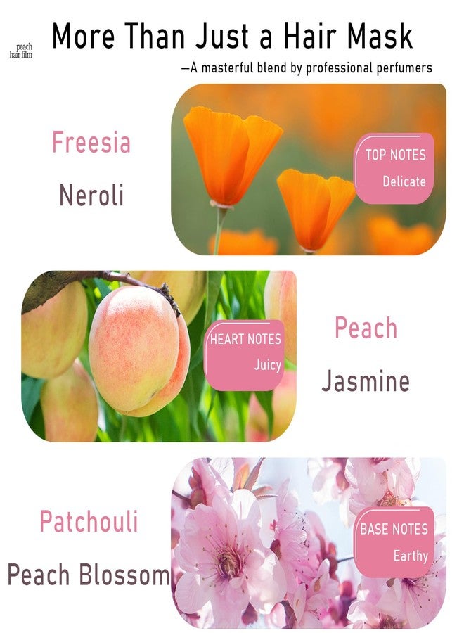 Grospe Peach Smoothing Hair Mask - 6 Pack (0.42oz Each), Deep Conditioning Treatment for Dry & Damaged Hair, Travel-Size Hair Mask Packets for Hydration & Repair, All Hair Types - Image 5